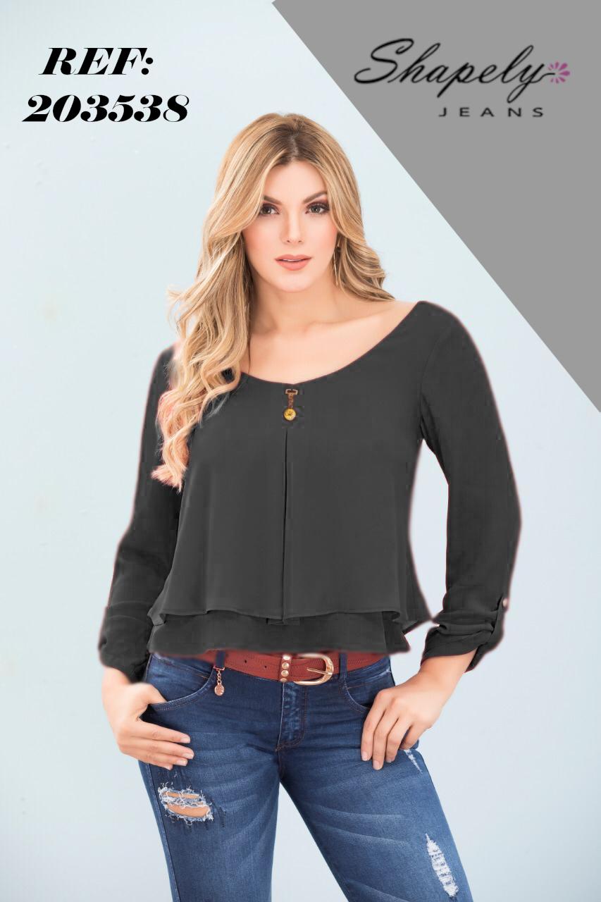 Hermosa y moderna Blusa con Mangas medio brazo